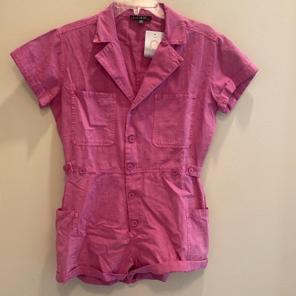 Blue Blush Berry Good Cotton S/L Romper Playsuit Shortalls Shorts Pink Size S - Picture 1 of 6